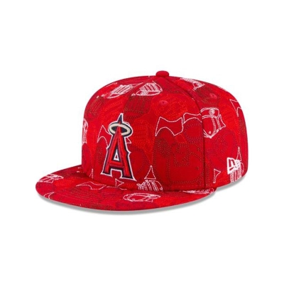 Red Los Angeles Angels Hat - New Era MLB Caps Chaos 59FIFTY Fitted Caps USA2064197